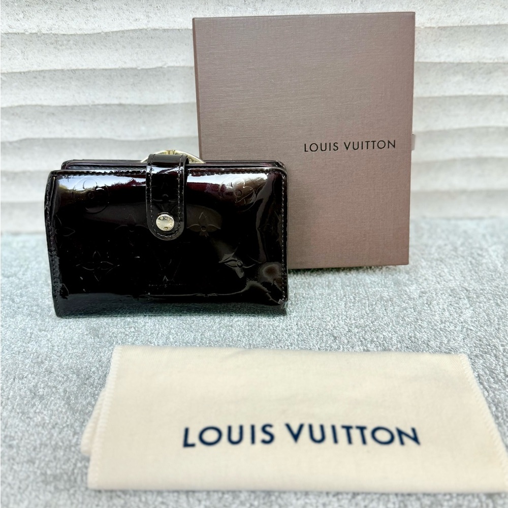 Louis Vuitton patent leather plum wine (maroon) wallet